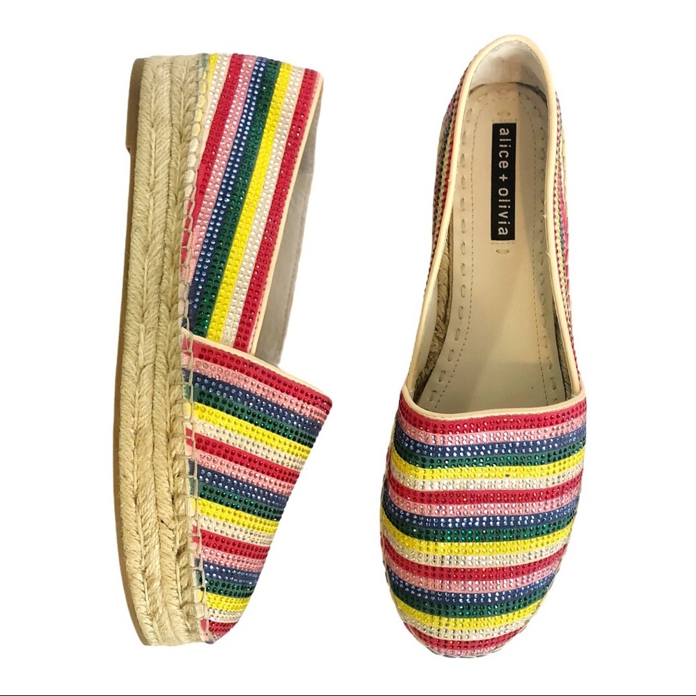 Alice + Olivia Dalyn Rainbow Crystal Espadrille 10